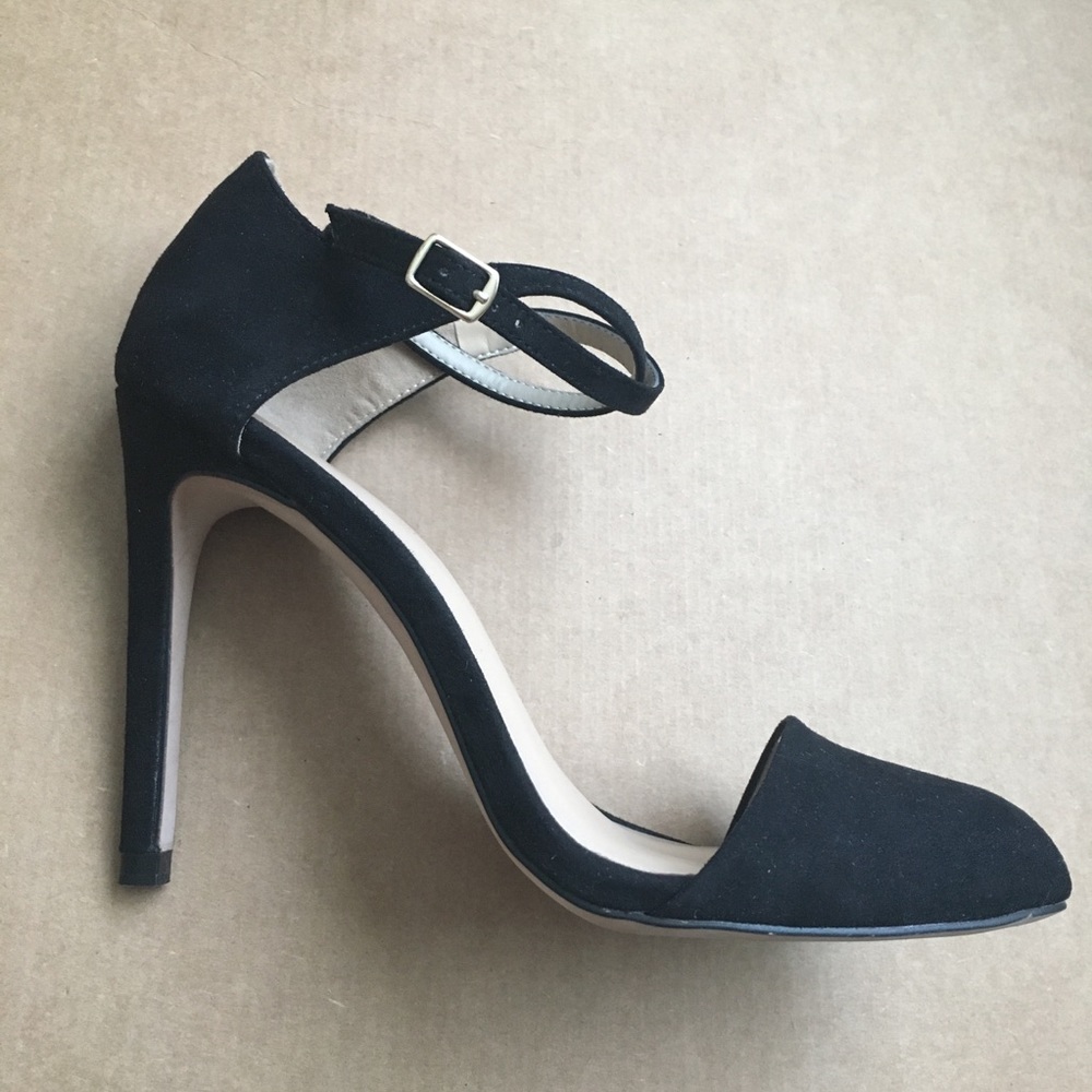Black ankle strap heels